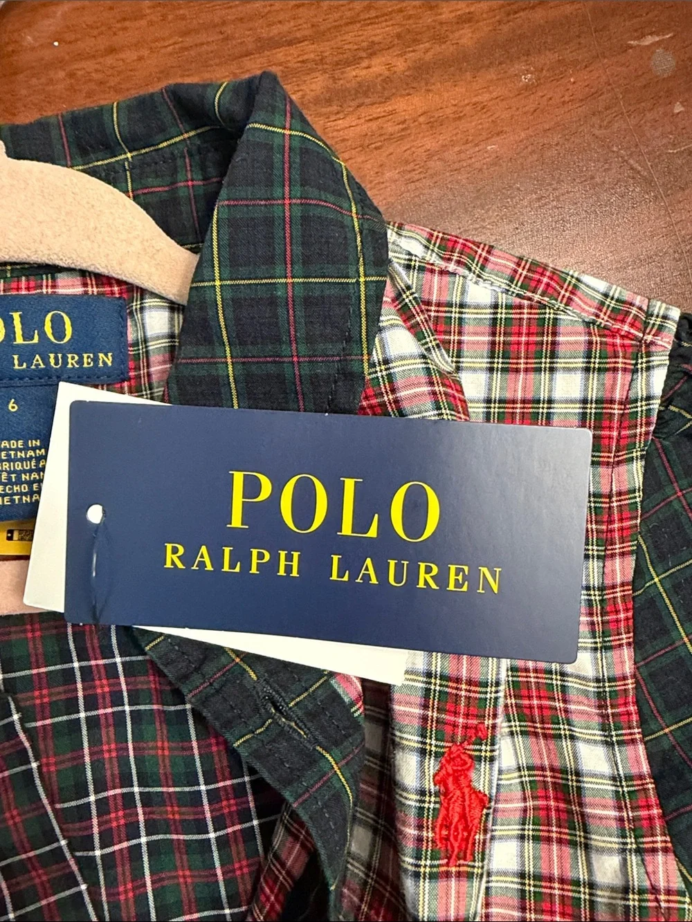 NWT Polo Ralph Lauren Girls Patchwork Plaid Shirt Dress Size 6 Holiday Tartan